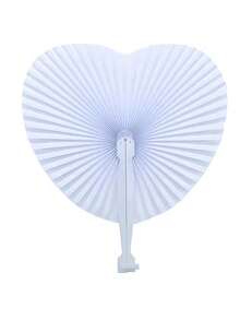 10pcs Round Folding Paper Fans, Wedding Ceremony Paper Fans, Heart & Round Shaped Paper Fans, DIY White Folding Fans, Bride & Bridesmaid Fans, Photography Props, Dance Fans, Various Festival Theme Party Folding Fans, Gifts - Multicolor - View 9