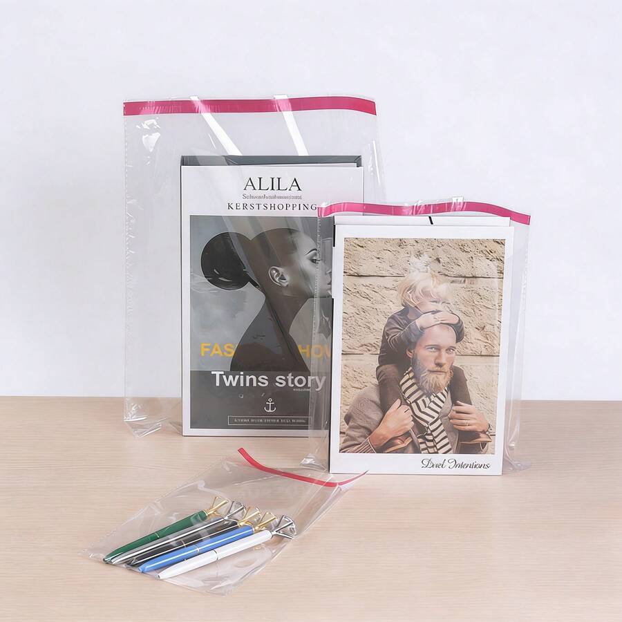 Clear Self-Adhesive Bags 100 Packs, 3"X 5" Cellophane Bags/Self Sealing Display Bags, Food Cello Bags For Cookies, Cards, Envelopes, Pictures (8x13cm) - Multicolor - View 1