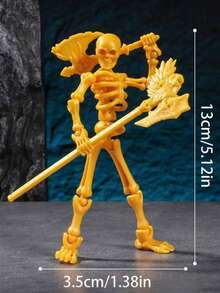 New Adjustable Skeleton Action Figure Toy Model, Comes With Weapon Accessories, Suitable For Collection, Desktop Decor, Birthday & Back To School Gift - Multicolor - View 8