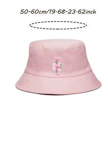 1pc Personalized 26 Letter Name Print Sun Hat, Fashionable Versatile Bucket Hat For Girls Outdoor, Daily, Back To School Wear - Pink - View 12