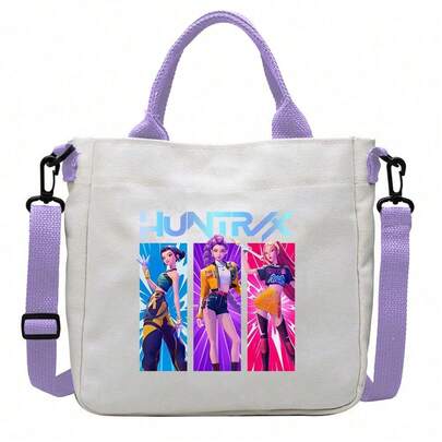 Hasbro 1pc Kpop DemonHunteSCanvas Bag, Student Messenger Bag, Detachable Shoulder Strap, Handbag, Random Style, Christmas Gift, Christmas Decoration