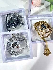 Eid Gift Set - 1 Set High-Quality Black Agate Rosary Beads With Classic Counter, Suitable For Golf, Running, Fishing, Coaching And Sports - Golf Accessories, Ramadan Gift - Multicolor - View 9