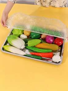 10/50/100pcs Transparent Food Wrap Covers, Food Tray Sealing Film, Food Covering, Food Dust Cover, Bread Cover, Plastic Packaging Film, PE Cling Wrap Bags, Kitchen Storage, Household Plastic Packaging - Multicolor - View 6