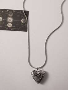 浪漫心形可打开不锈钢相框吊坠项链，男女皆宜的珠宝礼物 - 多色4 - 查看 12