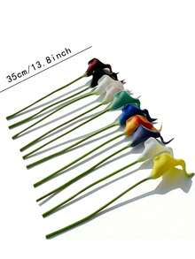 13.4" Artificial White Silk Calla Lily Flowers, Suitable For Mother's Day, Easter, Home, Kitchen, And Weddings - White - View 11