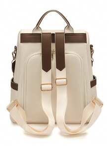 Women's Fashion Anti-Theft Backpack With Large Capacity For Travel And Laptop - Beige - View 7