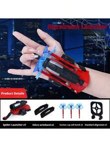 2026 Spider Web Launcher Toy Set, Hero Launcher Bracelet Toy, Role-Playing Launcher Wristband Accessory, Sticky Soft Bullet Fun Toy - Red - View 5