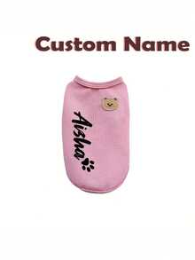 1pc Personalized Mesh Pet Vest, Custom Pet Clothing, Comfortable Breathable Cute Design, Suitable For Spring, Suitable For Small Dogs, Cats Chest Harness With Paw Print Pattern And Leash Ring, Lightweight Customizable Pet Apparel, Pet Supplies - Multicolor - View 7