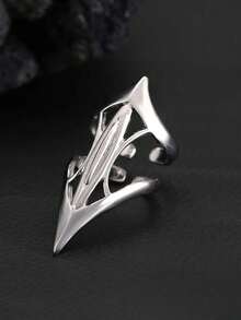 Cyberpunk Blade Ring, Exaggerated Fashion, Women's Adjustable Open Ring, Jewelry Gift - Silver - View 3