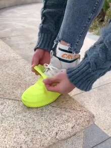 1双可重复使用防水防滑鞋套，耐用、弹性好、易于清洁，男女通用 - 彩色 - 查看 3