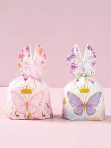 50 piezas Bolsas de regalo con mariposas rosa y morado, bolsas de regalo pequeñas para fiesta de cumpleaños de niña, decoraciones para fiesta de baby shower, decoraciones de boda, bolsas de regalo para fiesta de novia, suministros de envoltura de regalo, bolsas con orejas de conejo con decoración de mariposas, decoración para revelación de género, suministros para fiesta de 1er cumpleaños, decoraciones de mesa para fiesta con tema de mariposas, decoraciones de cumpleaños, regalos de cumpleaños, decoración de habitación, decoración del hogar, recuerdos de fiesta - Mariposa rosa y morada - Ver 7