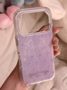 閃亮星星透明手機殼，適用於 iPhone 17 Pro Max、16、15、14、13、12 Pro Max、11，夢幻亮麗防摔保護殼，韓系風格禮物 - 紫底格紋星星 - 查看 8