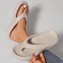 Women's Comfortable EVA Flip-Flops - Lightweight, Soft-Soled Beach Sandals With Arch Support, Suitable For All Seasons, Perfect For Indoor, Outdoor, And Beach Use. - Màu Xám nhạt - Xem 4