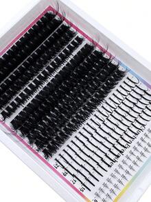 330pcs Cartoon Style False Eyelash Clusters, Single Cluster Faux Mink Lashes, Fairy + Lower Lashes + 80D + 100D Fluffy Wispy Lashes 0.07mm D Curl, 6-21mm Mixed Length, Cat Eye Thick Moisturizing False Lashes, Reusable, Individual Segment Lashes, Lightweight And Soft, Suitable For DIY Lash Extension At Home - D - View 7