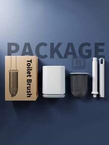 1pc Minimalist Toilet Brush Set, Wall-Mounted Double-Sided Brush Head Cleaning Tool, No Dead Angle Bathroom Cleaner, Detachable Handle, Suitable For High-End Hotels And Commercial Use - Multicolor - View 8