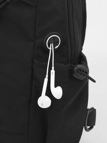 休闲胸包，情侣款，时尚单肩包，大容量，尼龙材质，黑色，白色，多层斜挎包 - 彩色 - 查看 4