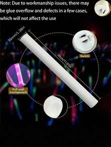 20/10/5/1pc LED Glow Sticks For Party, Wedding, Birthday, Christmas And Halloween, Battery Powered, Perfect For Creating A Vibrant Party Atmosphere, Celebration Essential | Glowing Accessories | Practical Lighting - Rose Pink - View 5