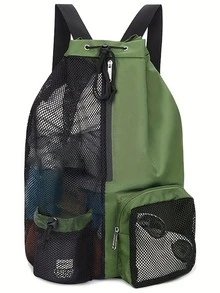 Casual Minimalist Beach Bag, Easy To Carry, Multi-Pocket Design, Multi-Functional Travel Bag, Suitable For Festivals/Holidays/Holidays, Versatile Outdoor Bag, Suitable For Both Men And Women - Green - View 8