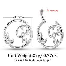 1pc 4mm Wave Ear Gauge Ear Stretchers Ear Hooks Clip Plated 18K Gold Ocean Wave Ear Expanders Piercing Body Jewelry Extender Fashion Unisex Vacation - 1697 - View 3