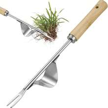 1pc Manual Weeding Tool, Handheld Weeder With Wooden Handle, Stainless Steel Deep Root Weeding Tool For Patio, Lawn, Garden And Yard - 1 Piece - View 6