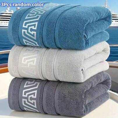 3-Pack Luxury Towels | Thick, Soft, Super Absorbent, Spa-Grade, Quick-Drying, Skin-Friendly, Non-Fading, Fluff-Free, Polyester Blend, Random Geometric Pattern, Vintage Neutral Style | Suitable For Bathroom, Pool, Gym, And Daily Use | Perfect Choice For Moving Or Gifting