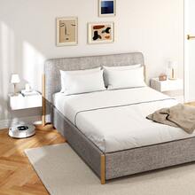 HOMCOM Set de 2 Mesillas de Noche de Pared, Mesitas de Noche Flotantes con 1 Cajón, Mesas Auxiliares para Dormitorio, Habitación Hogar, Diseño Sencillo, 40x30x15 cm - Blanco - Ver 8