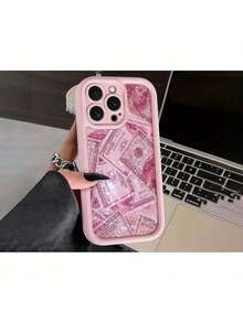 1pc Glitter Pink Dollar Bill Pattern Phone Case Suitable For Apple  16111213141515 Pro15 Plus15 Promax7plus8plusXXs MaxXr11pro12pro13pro14pro11promax12promax13promax14promax14plus66s6plus78s16Pro16plus16promax - 1pc - 查看 4