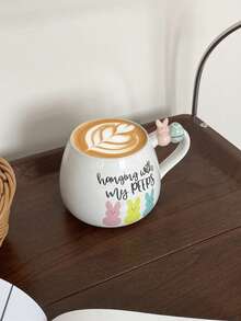 1pc Easter Bunny Egg Mug Creative 3D Rabbit Egg Ceramic Mug Design Suitable For Home Living Rooms And Bedrooms Breakfast Cup, Afternoon Tea Latte Art Festive Gatherings, Gift-Giving Occasions Easter Holiday Gift - Multicolor - View 5