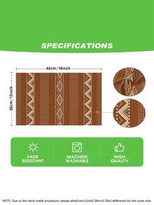 1/4/5/6/7pcs Minimalist Geometric Decor Set, Linen-Like Material, Suitable For Room, Dining Room, Fireplace, Placemats, Coasters, Home Decor - Brown - View 9