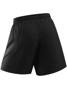 Women's Running Shorts, Summer Active Bottoms With Zipper Pockets For Gym & Workout, Athletic Shorts Sports - Black - View 7
