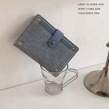 Portapassaporte de mezclilla. Nueva cartera minimalista de estilo coreano multifuncional, portaboletos, estuche para ID y pasaporte para mujeres, adecuado para viajar al extranjero. Funda para pasaporte ligera, impermeable, portátil, esencial para vacaciones y accesorios de viaje - Multicolor - Ver 3