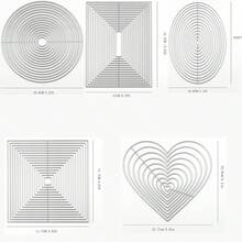 Troqueles de corte de metal, que incluyen rectángulo, óvalo, círculo, cuadrado, corazón y otros estilos básicos anidados, adecuados para hacer tarjetas hechas a mano, contabilidad, manualidades DIY - plata - Ver 2