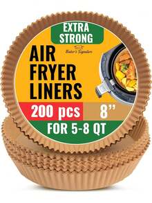 Air Fryer Paper Liners, 200Pcs Air Fryer Disposable Liners, Non-Stick And Oil Proof For Easy Cleanup, 8" Square For 5-8 Qt Easter Kitchen Deccor Kitchen Essentials Home Appliances - Yellow - View 21