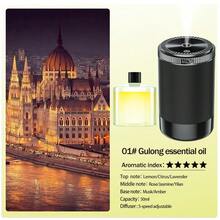 1个车载空气清新剂/香薰扩散器，5种工作模式，高端车载空气清新剂，汽车装饰，节日送给朋友的完美汽车礼物。180毫升车载加湿器，带浪漫彩色夜灯，浓雾静音运行，自动定时，5种香薰精油可选，空气清新剂。 - 圓柱 - 查看 10