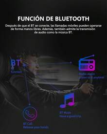 Autostéreo De Pantalla Táctil 1din Bt Fm Eq Usb Y Cámara Negro - A - Ver 2