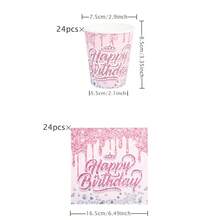 Rose Gold & Pink Birthday Crown Disposable Tableware Set, Including 7/9 Inch Paper Plates, Paper Cups, Paper Napkins, Suitable For Birthday Party, Holiday Party, Picnic, Celebration, Wedding Tea Party, Graduation Ceremony Disposable Party Supplies - Rose Gold Powder - View 7