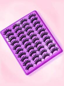 20 Pairs Cartoon Cat Eye False Eyelashes, Faux Mink Lashes, Fox Eye Lashes, Natural Full Eye Lashes, Cosplay & Travel Makeup Essential - Black - View 11