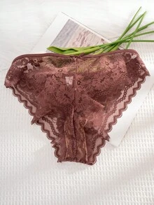 5pcs/Pack Women's Lace Bow Comfortable Bikini Panties - Multicolor - View 8