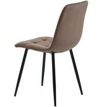 Esszimmerstuhl (4 St), ,4er-Set Polsterstuhl Design Stuhl Mit Rückenlehne,Sitzfläche Aus Samt Gestell Aus Metall - Brown - View 3