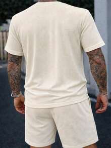 Textured T-Shirt And Shorts Set, 2-Piece Kit, New Release, Premium Fabric - Apagado - Ver 2