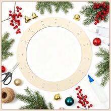 Pcs 13.4 Inch Unfinished Wooden Wreath Rings Crafts Wooden Spring Wreath Form Hanging Door Hoop Garland For Home Decor Floral Arrangements, Spring Easter Decor(0.1 Inch Thick,With 30 Holes) - 伍德伍德 - 查看 5