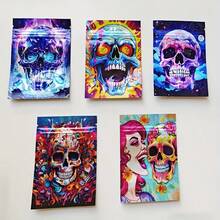 20/50/100 piezas Bolsas de plástico reutilizables impermeables y holográficas con cierre hermético, bolsas de embalaje con estampado adecuadas para artículos pequeños - Color mixto A - Ver 7