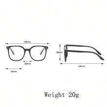 1副女士时尚眼镜，圆脸修饰脸型，简约时尚眼镜 - 黑色 - 查看 4