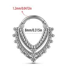 1pc New 16G Water Droplet With Sphere 316L Surgical Steel Vintage Septum Clicker Nose Rings Hoop Studs Hinged Segment Piercing Jewelry Fashion - 2181 - View 3
