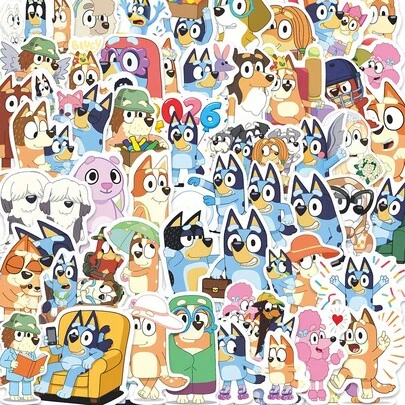 58 piezas Pegatinas de anime Brui, pegatinas de dibujos animados de perros, pegatinas para equipaje y cuadernos, pegatinas decorativas personalizadas para monopatín y botella de agua