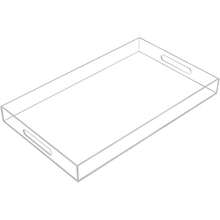 1pc Acrylic Transparent Display Storage Rack, Acrylic Tray With Embedded Handle, Transparent Sturdy Acrylic Tray With Handle, Coffee, Appetizer, Breakfast, Butler Tray - Kitchen Countertop And Vanity Storage Box, Modern Elegant Rectangular Acrylic Plastic Decorative Tray, Transparent Tray With Transparent Handle, Food Fruit Display, Cosmetics Perfume Storage, Suitable For All Occasions - Clear - View 14