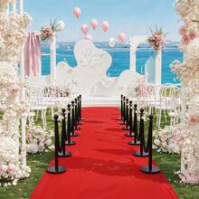 Stanchions And Black Velvet Ropes Set - Crowd Control Barriers With Sand-Fillable Weighted Base, 5ft Velvet Rope For Wedding, Red Carpet, Parties, Exhibition - 7pcs Black - View 4