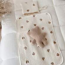 1pc Embroider Bear Diaper Bag Diaper Changing Mat, With Pocket Baby Diaper Pad, With Handle, Both Sides Can Use Baby Mat - Multicolor - View 5