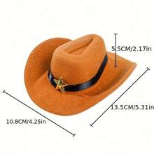 宠物牛仔帽套装，适用于猫咪和小型犬，西部宠物摄影道具，可调节 - 彩色 - 查看 4