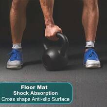 10片装高密度EVA泡沫拼接运动垫套装，黑色 - 耐用加厚体操健身地板保护垫，适合家庭锻炼、瑜伽、体能训练 - 彩色 - 查看 9